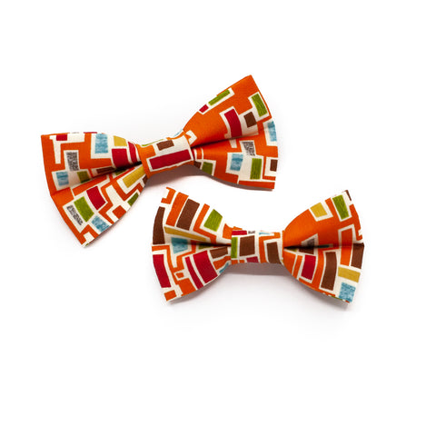 Mod Orange Bowtie for Puppy Dogs and Kitty Cats